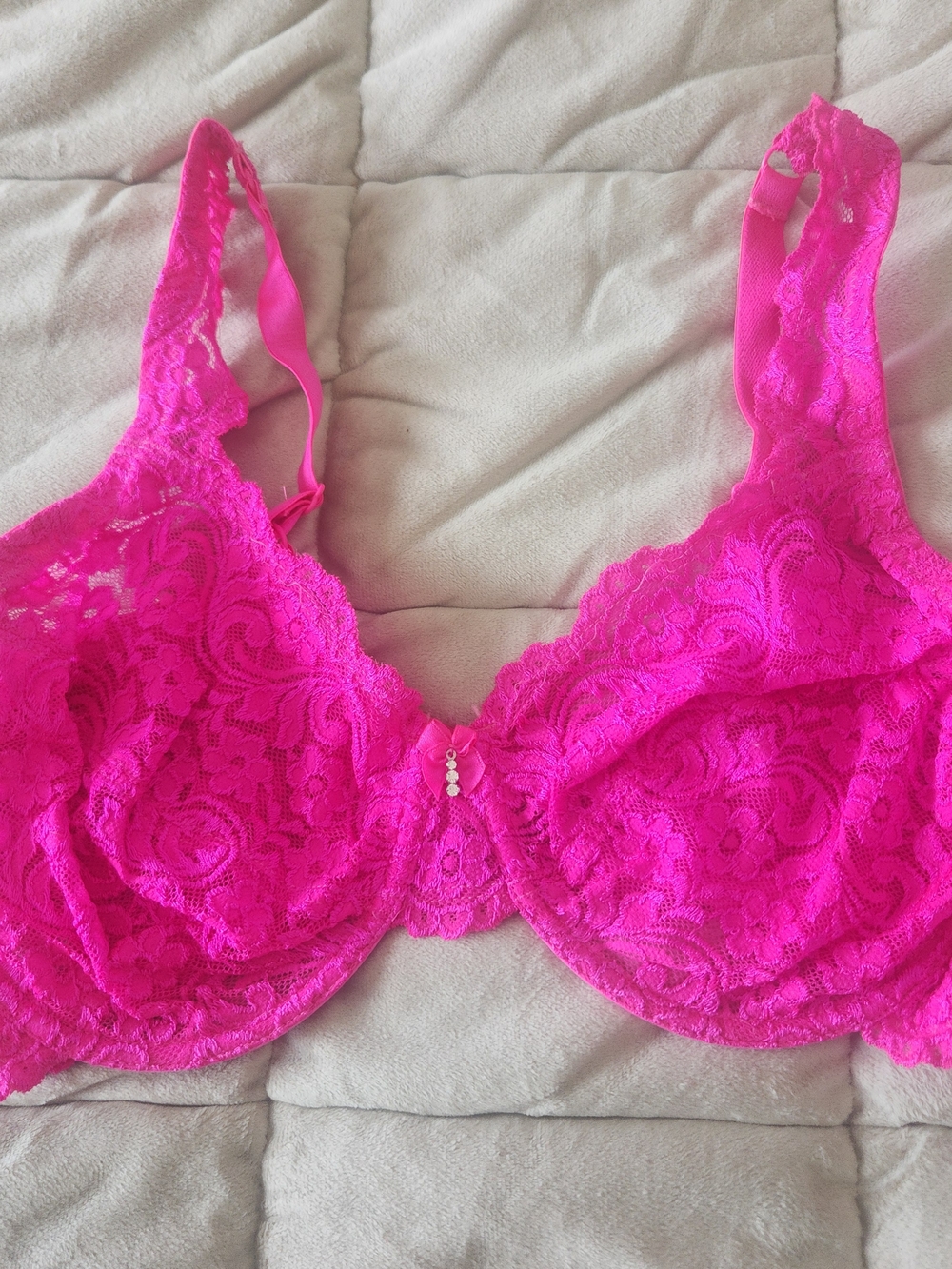 Smart & Sexy Vibrant Fuchsia Lace Underwire Bra